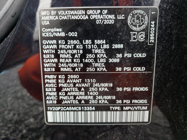 2021 VOLKSWAGEN ATLAS S - 1V2GP2CA5MC513354