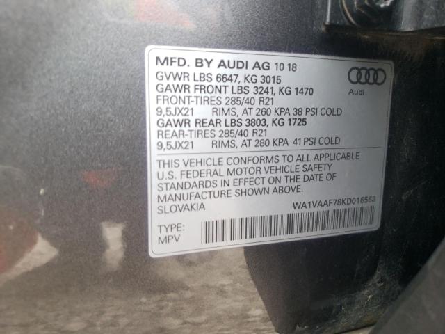 WA1VAAF78KD016563 Audi Q7 PRESTIG 10