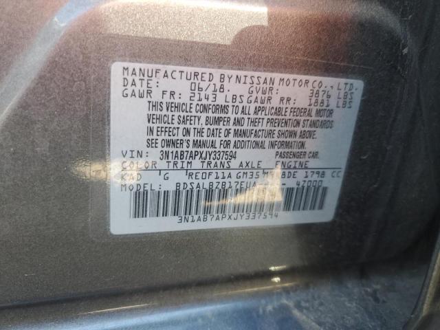 3N1AB7APXJY337594 Nissan SENTRA S