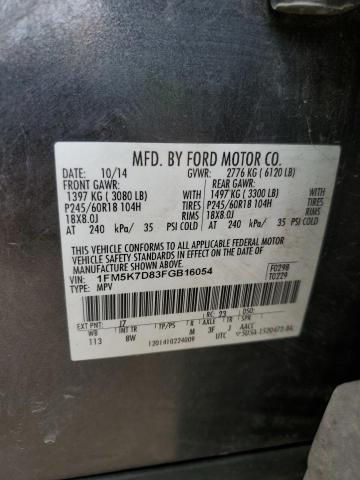 1FM5K7D83FGB16054 Ford EXPLORER XLT