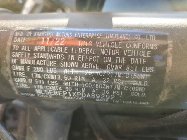 2023 KAWASAKI ER650 P - ML5EREP1XPDA89292