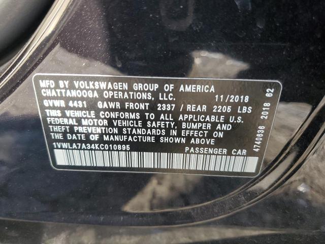 2019 VOLKSWAGEN PASSAT WOL - 1VWLA7A34KC010895