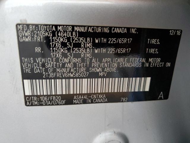 2017 TOYOTA RAV4 LE - 2T3BFREV6HW585027