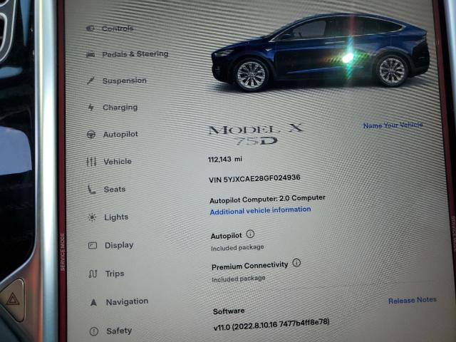 5YJXCAE28GF024936 Tesla MODEL X