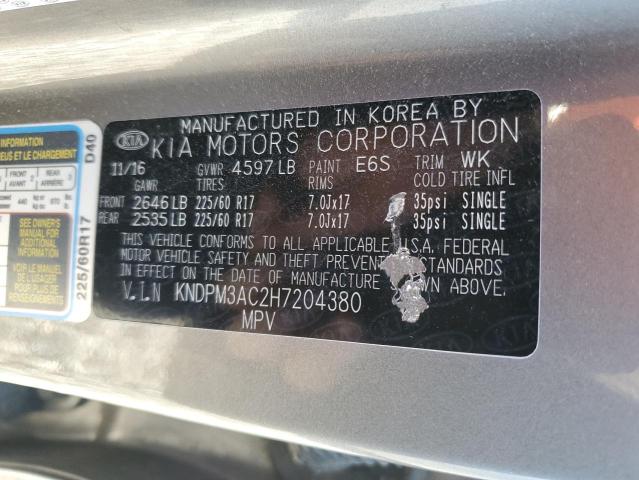KNDPM3AC2H7204380 KIA Sportage Lx