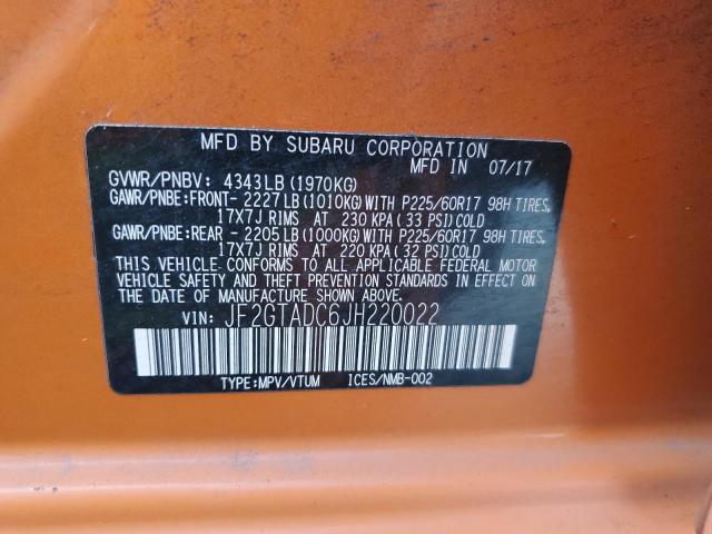 JF2GTADC6JH220022 Subaru Crosstrek Premium
