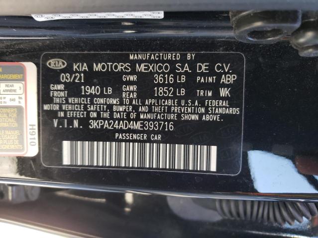 3KPA24AD4ME393716 Kia Rio LX 10