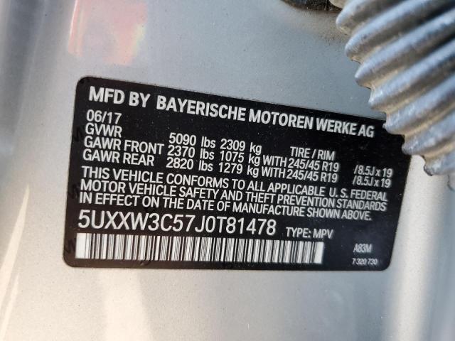 2018 BMW X4 XDRIVE2 5UXXW3C57J0T81478