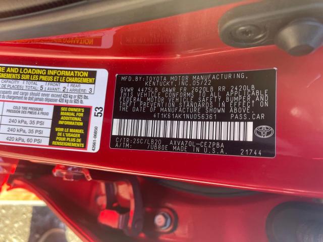 4T1K61AK1NU056361 Toyota CAMRY XSE