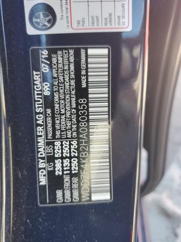 WDDZF4KB2HA080358 Mercedes-Benz E 300 4matic