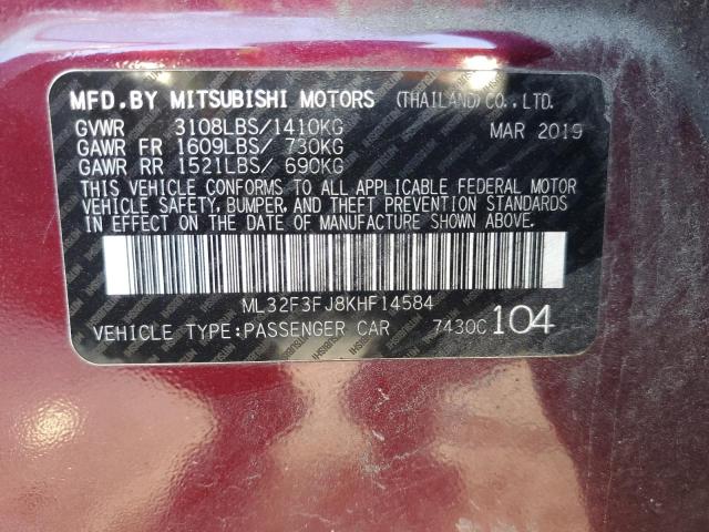 ML32F3FJ8KHF14584 Mitsubishi Mirage G4 Es