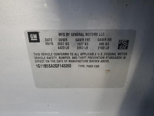 1G11B5SA2GF143260 Chevrolet Malibu Limited Ls