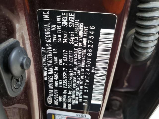 5XYKT3A60FG627546 KIA SORENTO LX