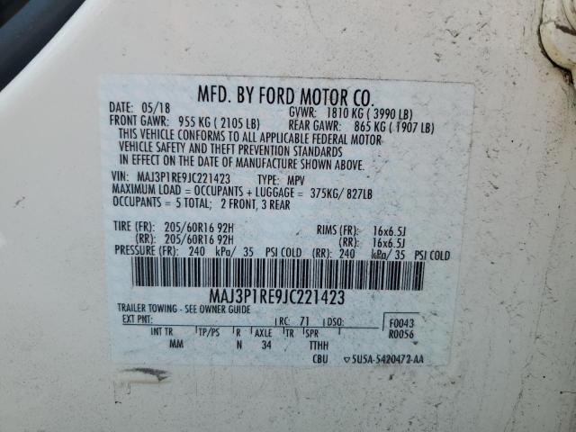 MAJ3P1RE9JC221423 Ford ECOSPORT S