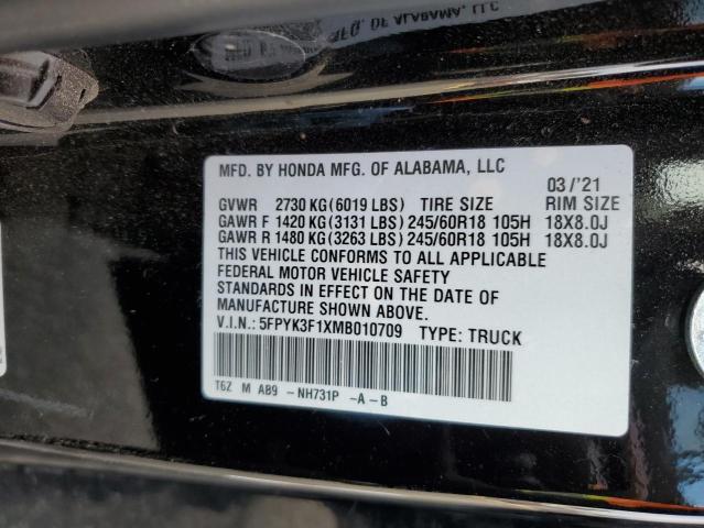 5FPYK3F1XMB010709 Honda Ridgeline Sport