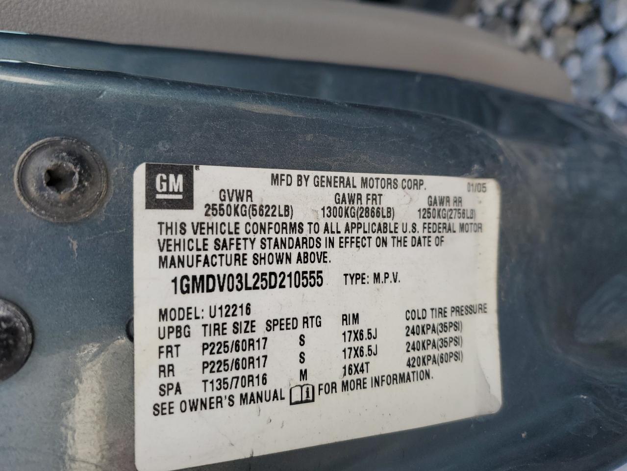 1GMDV03L25D210555 2005 Pontiac Montana Sv6