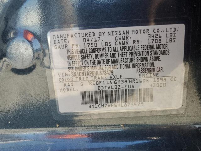 2017 NISSAN VERSA S - 3N1CN7AP6HL873479