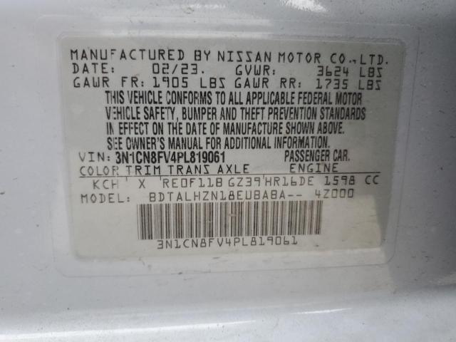 3N1CN8FV4PL819061 | 2023 NISSAN VERSA S