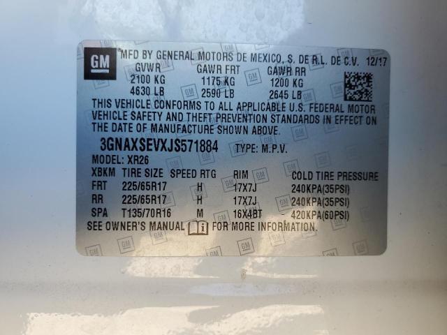 2018 CHEVROLET EQUINOX LT - 3GNAXSEVXJS571884