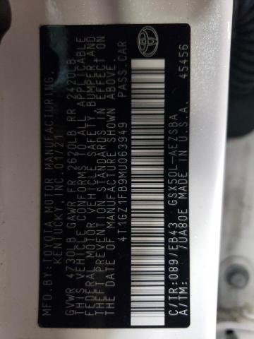 2021 TOYOTA AVALON TOU 4T1GZ1FB9MU063949