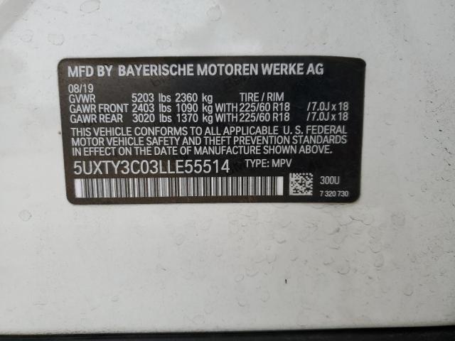 5UXTY3C03LLE55514 2020 BMW X3, photo no. 13