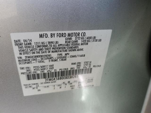 2FMGK5B80EBD28285 | 2014 FORD FLEX SE