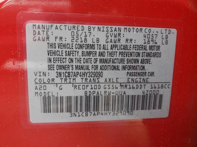 3N1CB7AP4HY329090 Nissan Sentra Sr Turbo