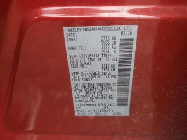 2016 NISSAN PATHFINDER - 5N1AR2MMXGC635167