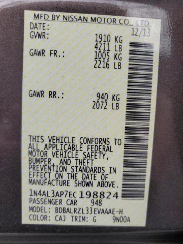 1N4AL3AP7EC198824 Nissan ALTIMA 2.5