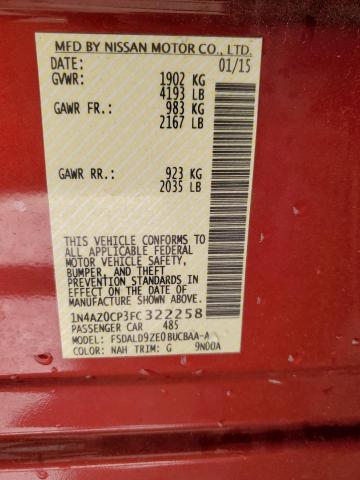 1N4AZ0CP3FC322258 2015 Nissan Leaf S