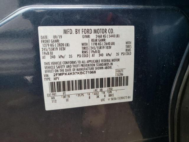 2FMPK4K97KBC71968 2019 FORD EDGE, photo no. 13