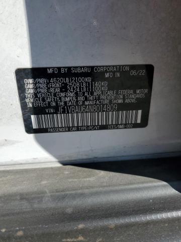 2022 SUBARU WRX GT JF1VBAU64N8014809