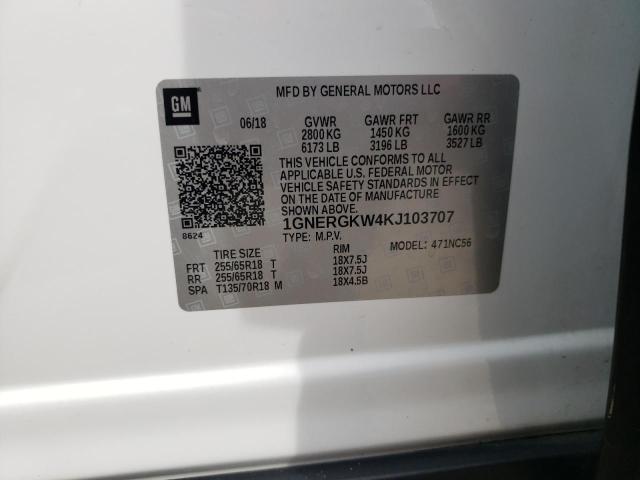 1GNERGKW4KJ103707 Chevrolet Traverse L 10