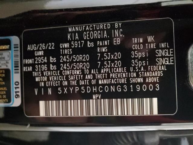 5XYP5DHC0NG319003 KIA Telluride Sx