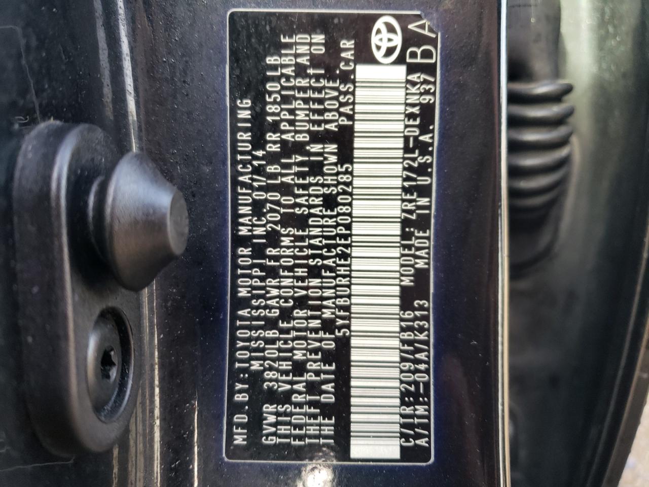 Lot #2185410253 2014 TOYOTA COROLLA L