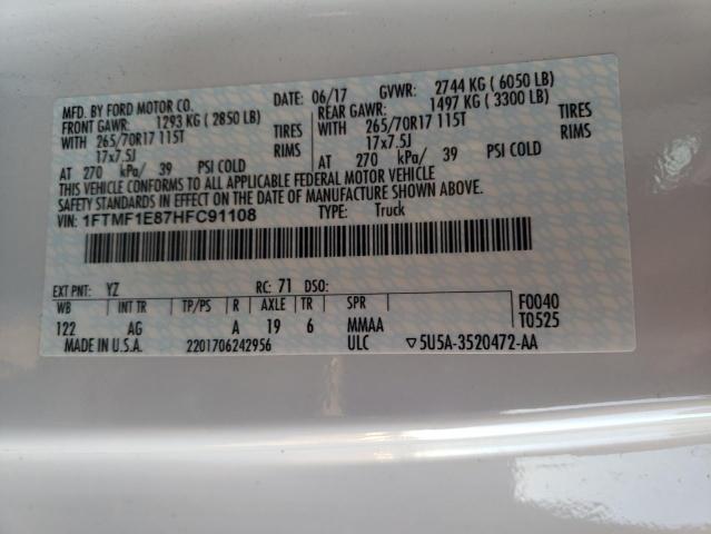2017 FORD F150 - 1FTMF1E87HFC91108