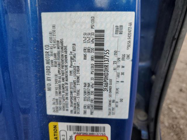 3FA6P0HD3HR137755 Ford FUSION SE