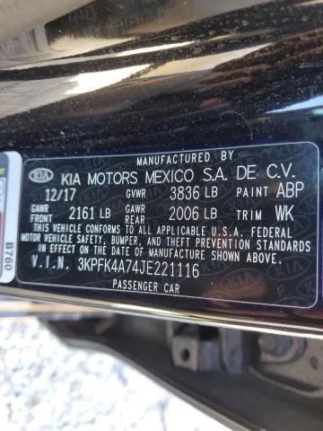 3KPFK4A74JE221116 KIA FORTE LX