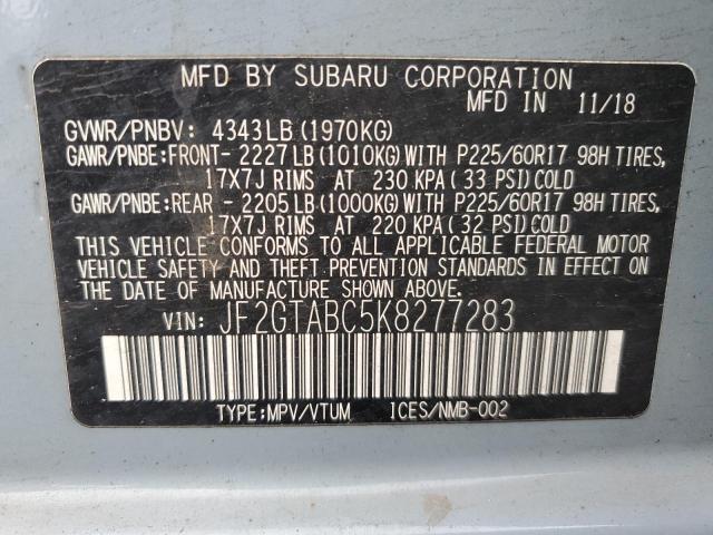 JF2GTABC5K8277283 Subaru Crosstrek