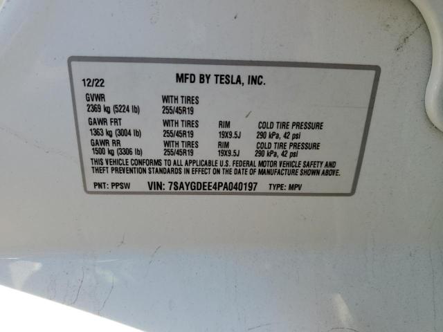 7SAYGDEE4PA040197 | 2023 TESLA MODEL Y