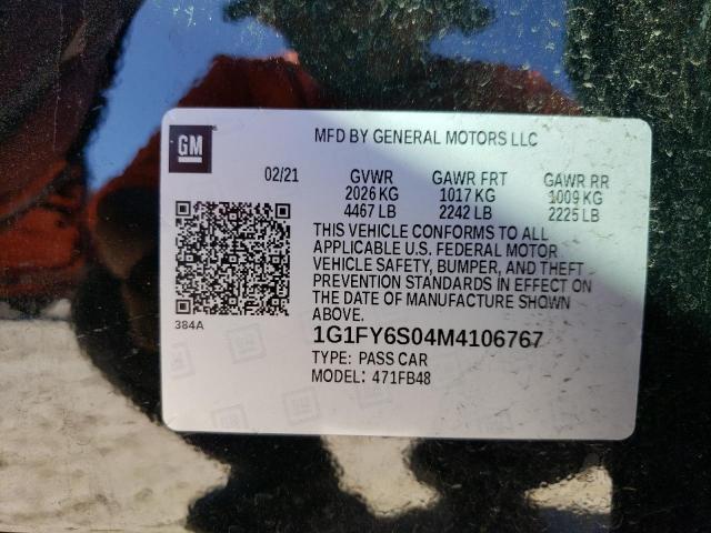 1G1FY6S04M4106767 Chevrolet BOLT EV LT