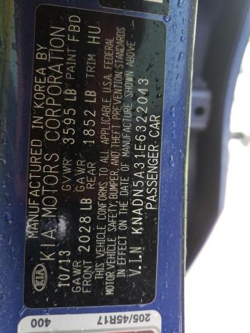 KNADN5A31E6322043 KIA RIO EX