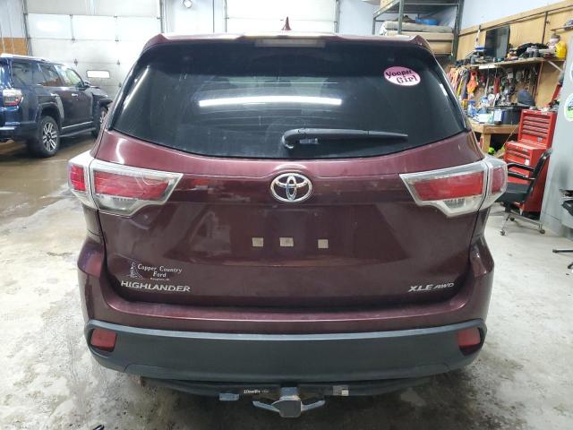 VIN 5TDJKRFH9ES053526 2014 Toyota Highlander, Xle no.6