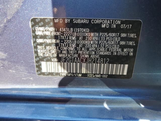 JF2GTAACXJH214812 Subaru Crosstrek