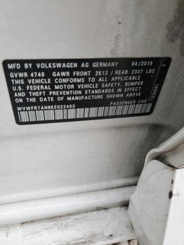2019 VOLKSWAGEN ARTEON SE WVWFR7AN8KE022403