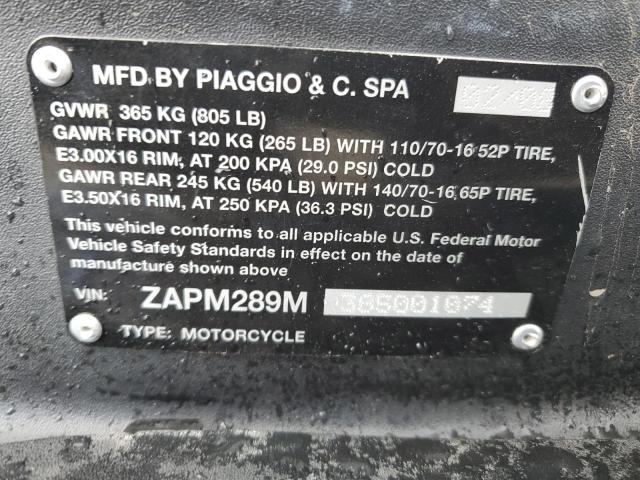 2008 PIAGGIO BV 250 ZAPM289M385001074
