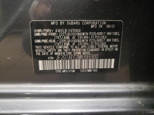 JF2GTAEC2MH393300 Subaru Crosstrek Premium