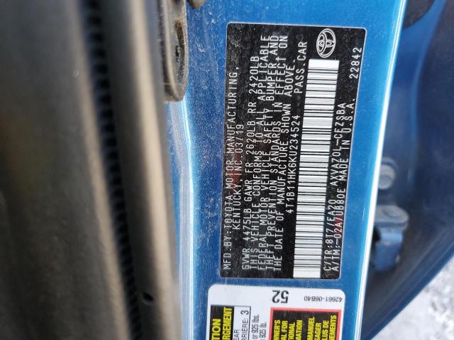 2019 TOYOTA CAMRY L - 4T1B11HK6KU234524