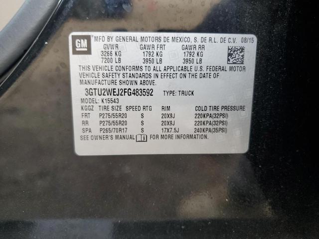 2015 GMC SIERRA K15 - 3GTU2WEJ2FG483592