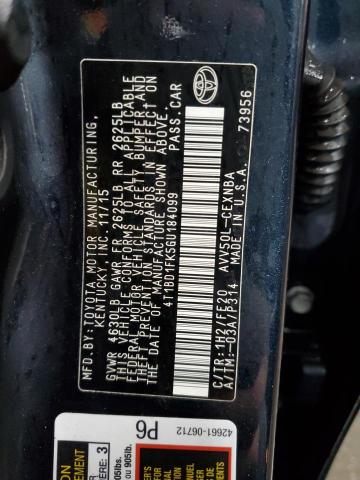 2016 Toyota Camry Hybrid VIN: 4T1BD1FK5GU184099 Lot: 71892843